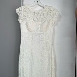 Off white short lace wedding dress size 2